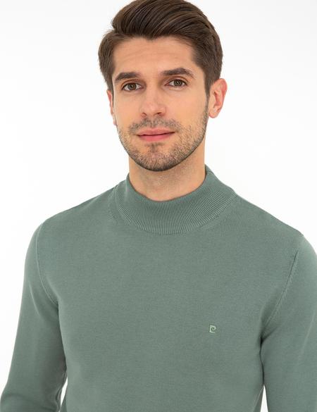 Yeşil Slim Fit Basic Kazak - 50237780126