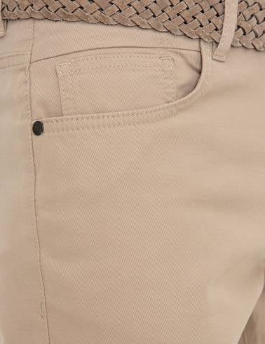 Bej Slim Fit Kanvas Pantolon