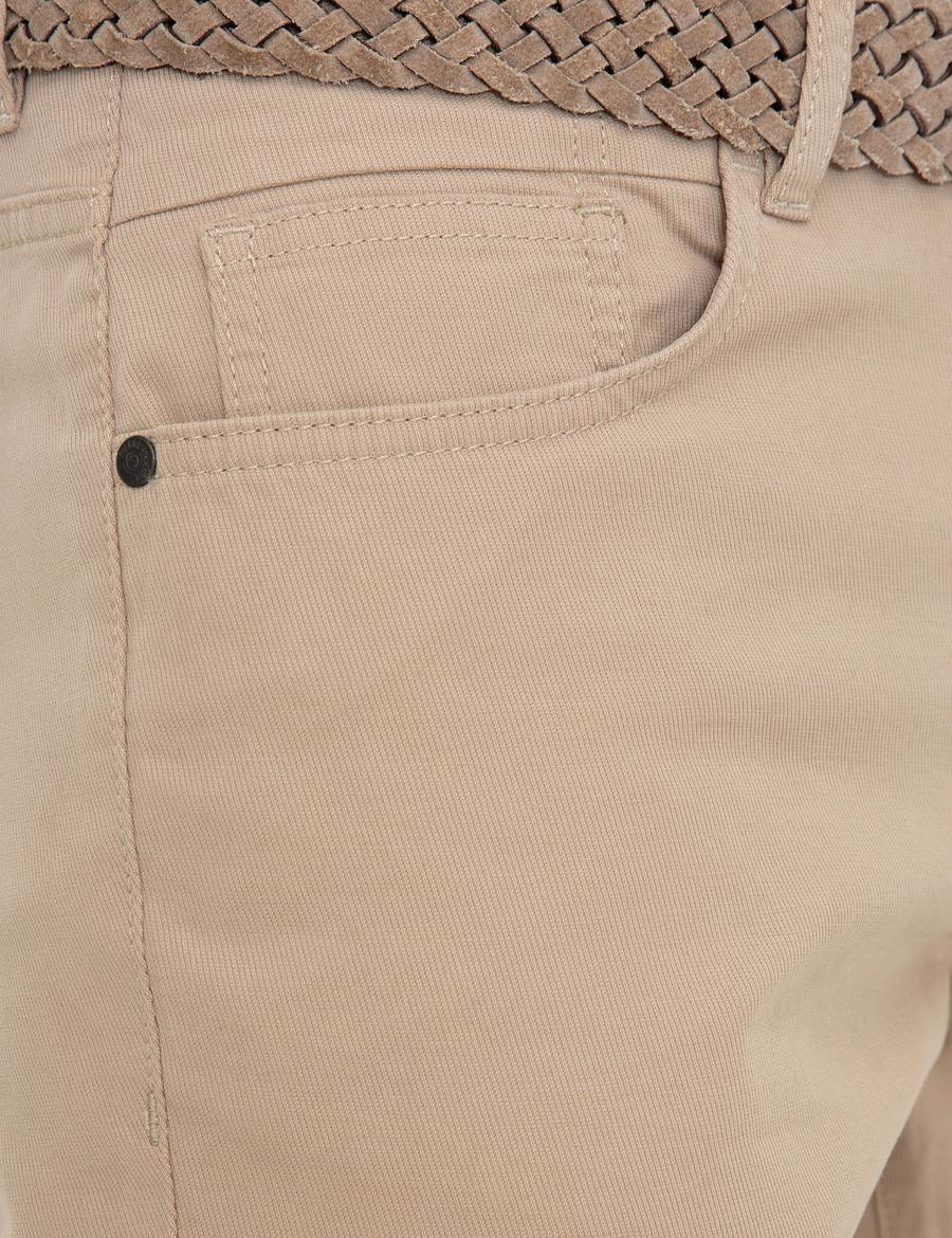 Bej Slim Fit Kanvas Pantolon