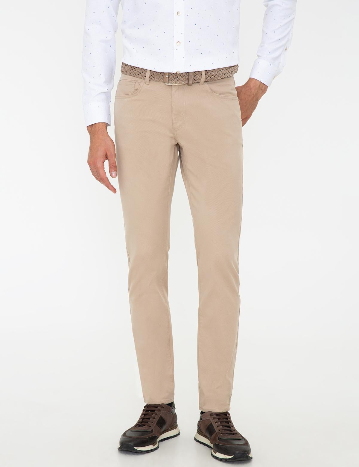 Bej Slim Fit Kanvas Pantolon - 50239836131