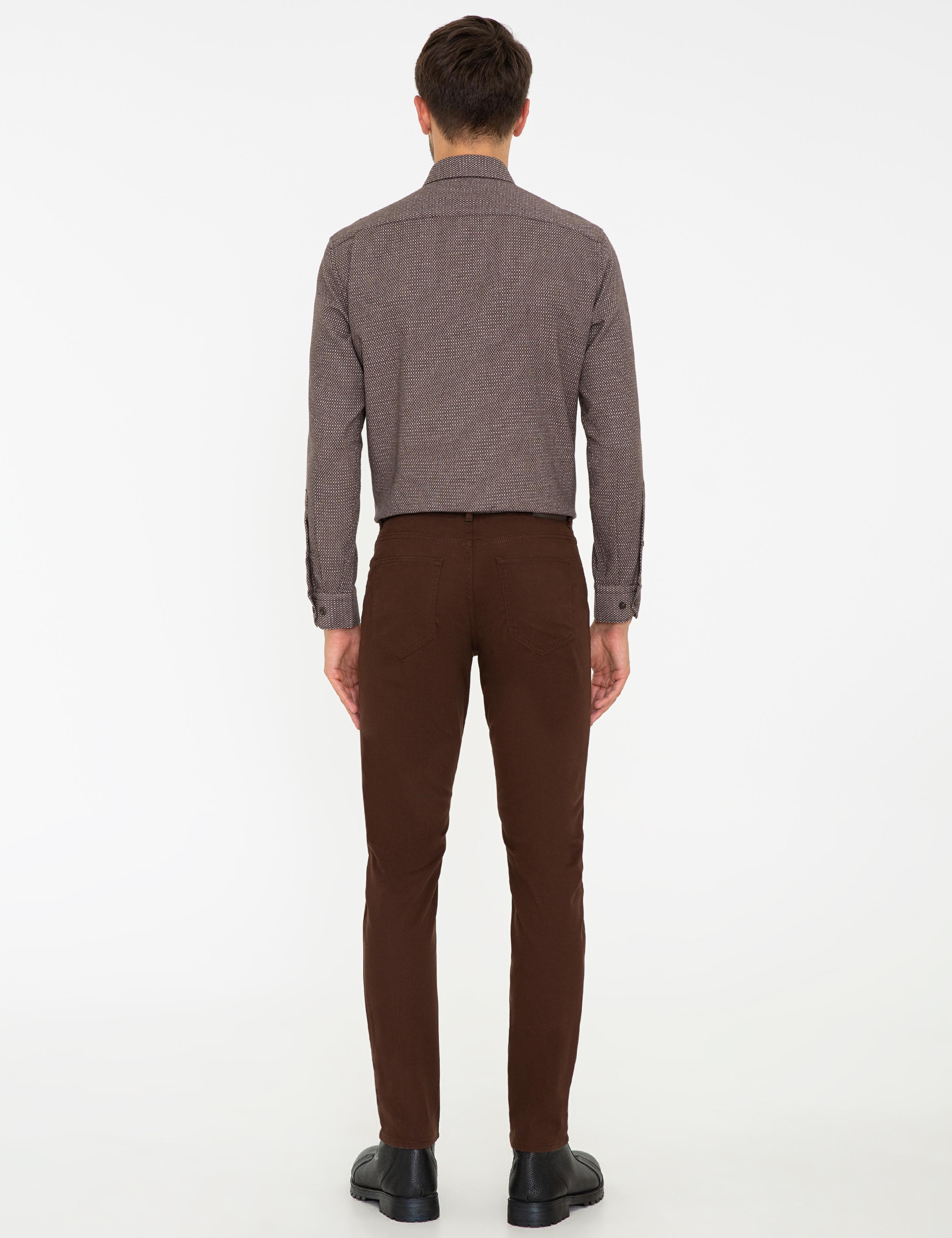 Kahverengi Slim Fit Kanvas Pantolon