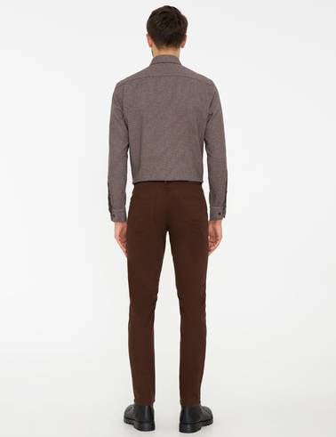 Kahverengi Slim Fit Kanvas Pantolon