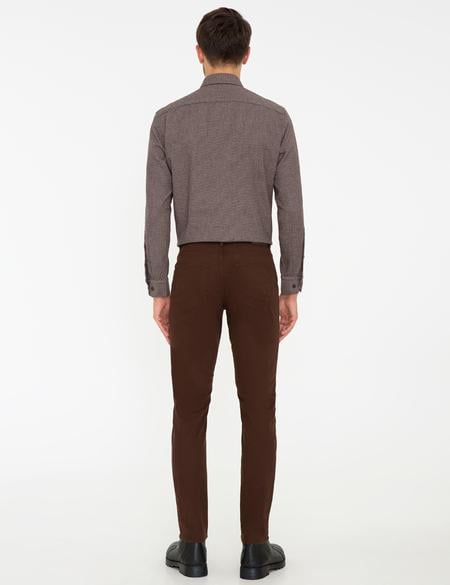 Kahverengi Slim Fit Kanvas Pantolon - 50239836291