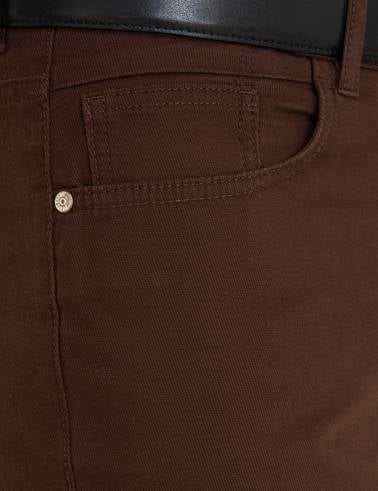 Kahverengi Slim Fit Kanvas Pantolon