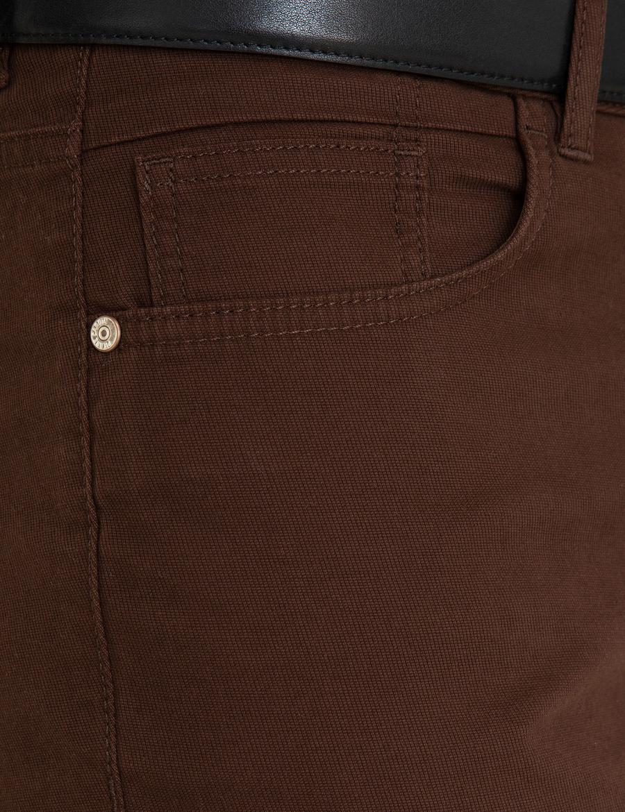 Kahverengi Slim Fit Kanvas Pantolon