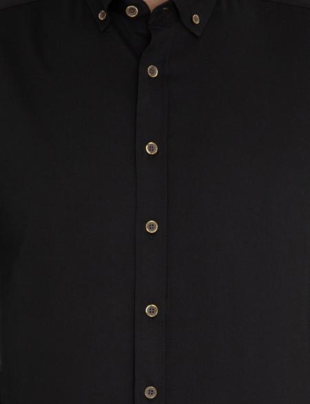 Siyah Regular Fit Uzun Kollu Gömlek - 50238821001