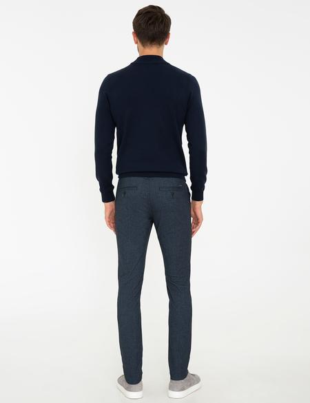 Lacivert Slim Fit Kanvas Pantolon - 50241449087