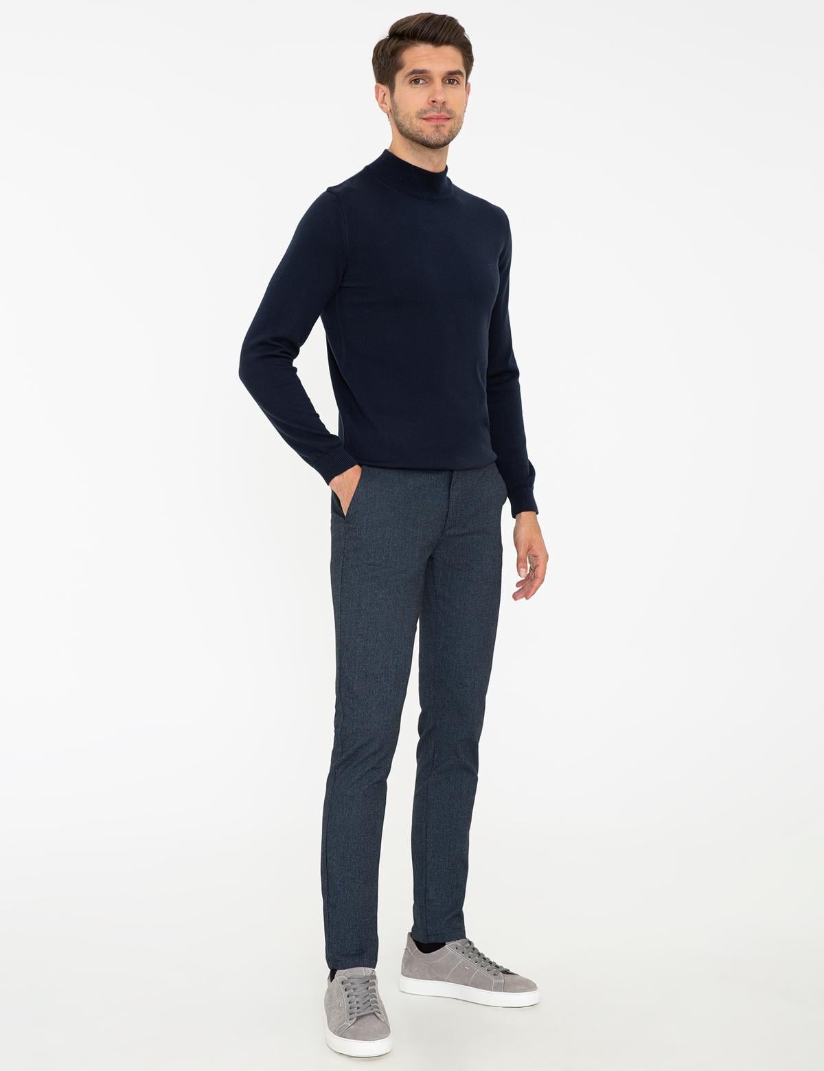 Lacivert Slim Fit Kanvas Pantolon - 50241449087