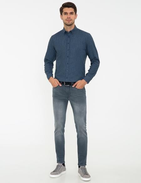 Lacivert Regular Fit Uzun Kollu Gömlek - 50238833006