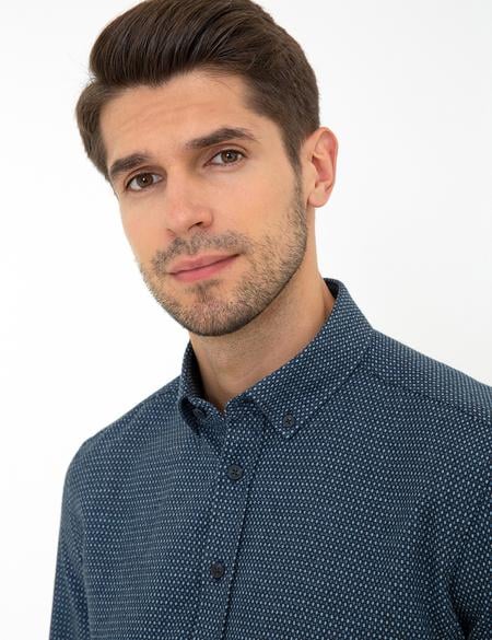 Lacivert Regular Fit Uzun Kollu Gömlek - 50238833006