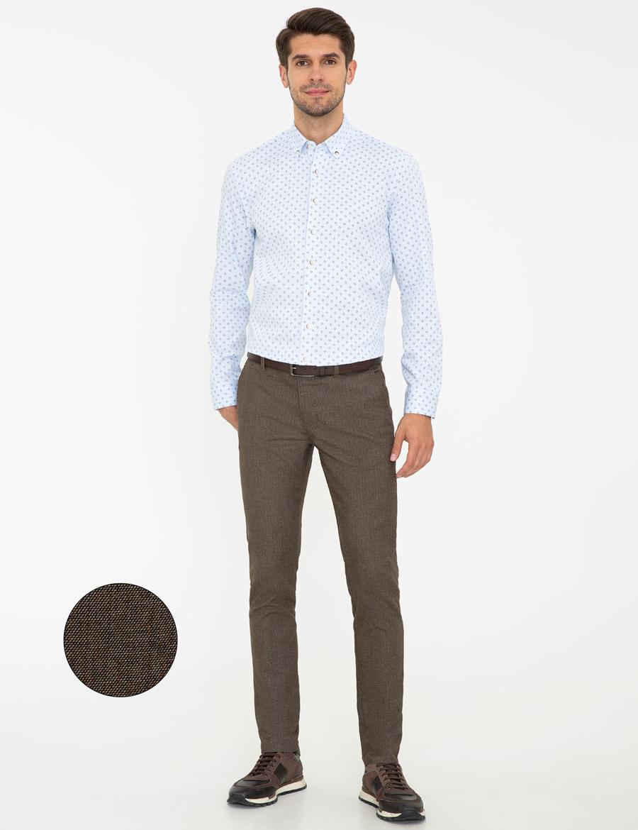 Açık Kahverengi Slim Fit Kanvas Pantolon