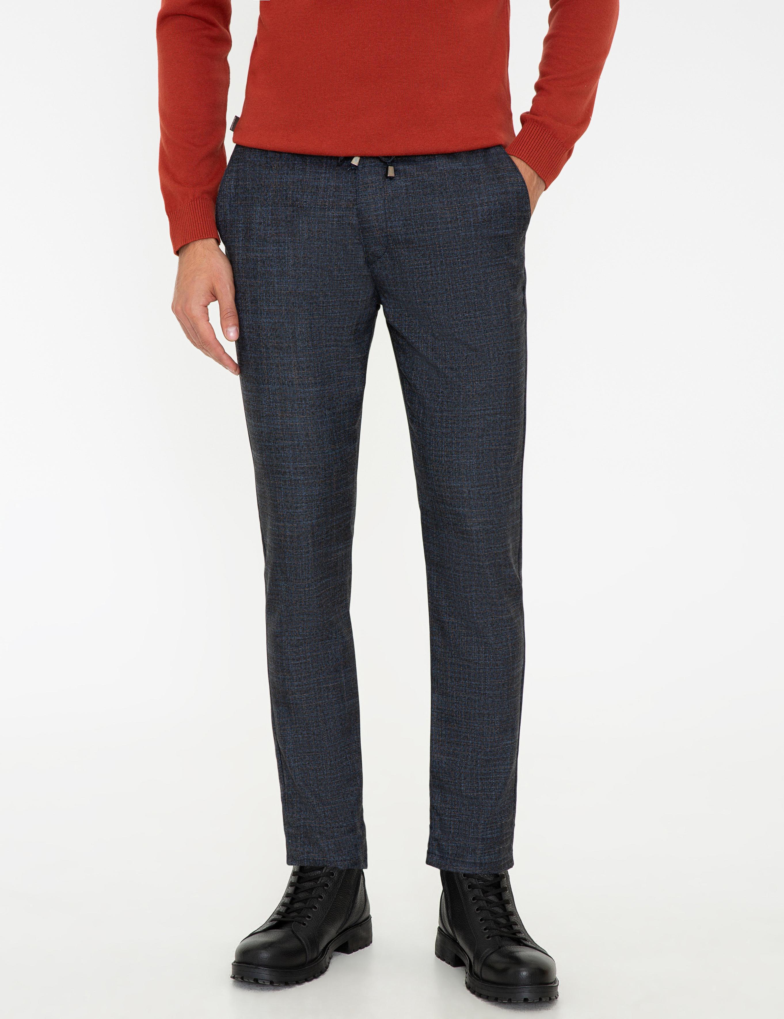 Lacivert Jogger Fit Kanvas Pantolon