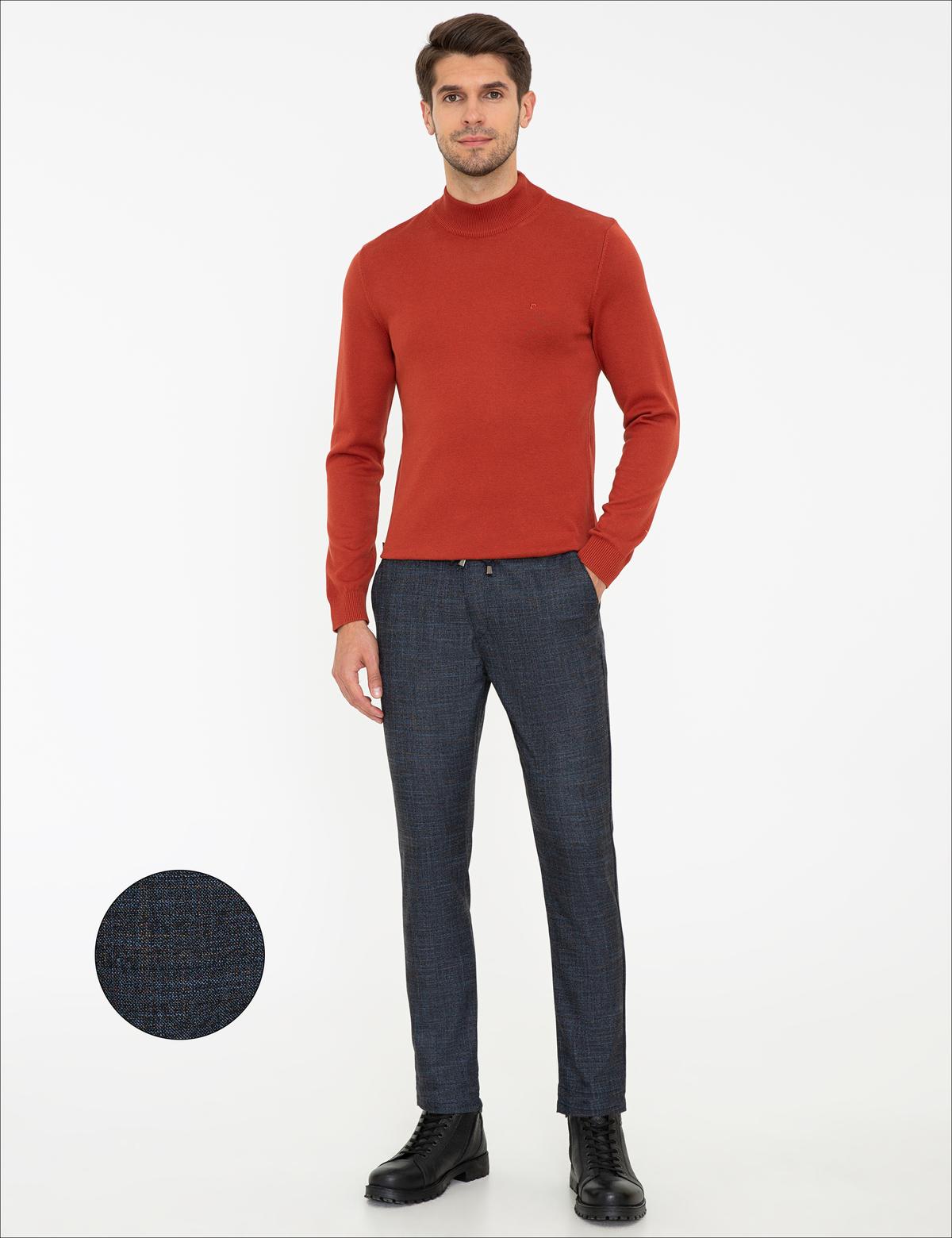 Lacivert Jogger Fit Kanvas Pantolon