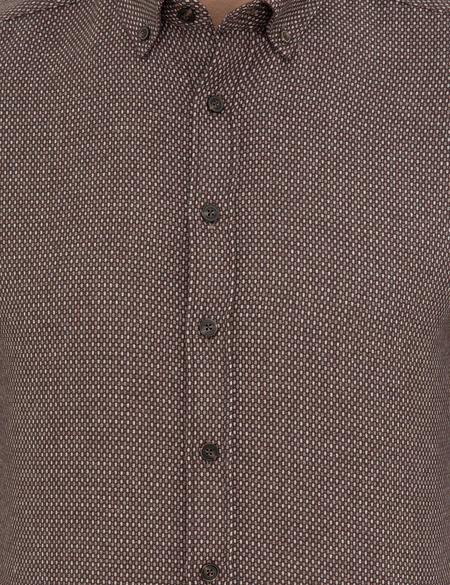 Kahverengi Regular Fit Uzun Kollu Gömlek - 50238833010