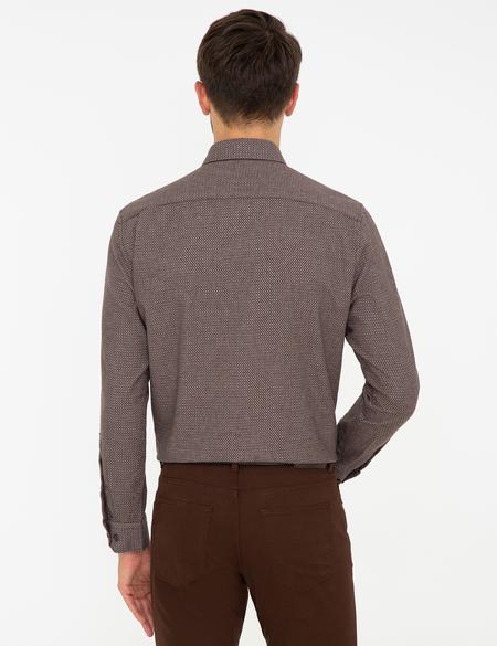Kahverengi Regular Fit Uzun Kollu Gömlek - 50238833010