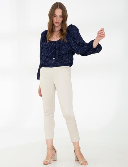 Lacivert Balon Kol Bluz - 50243748001