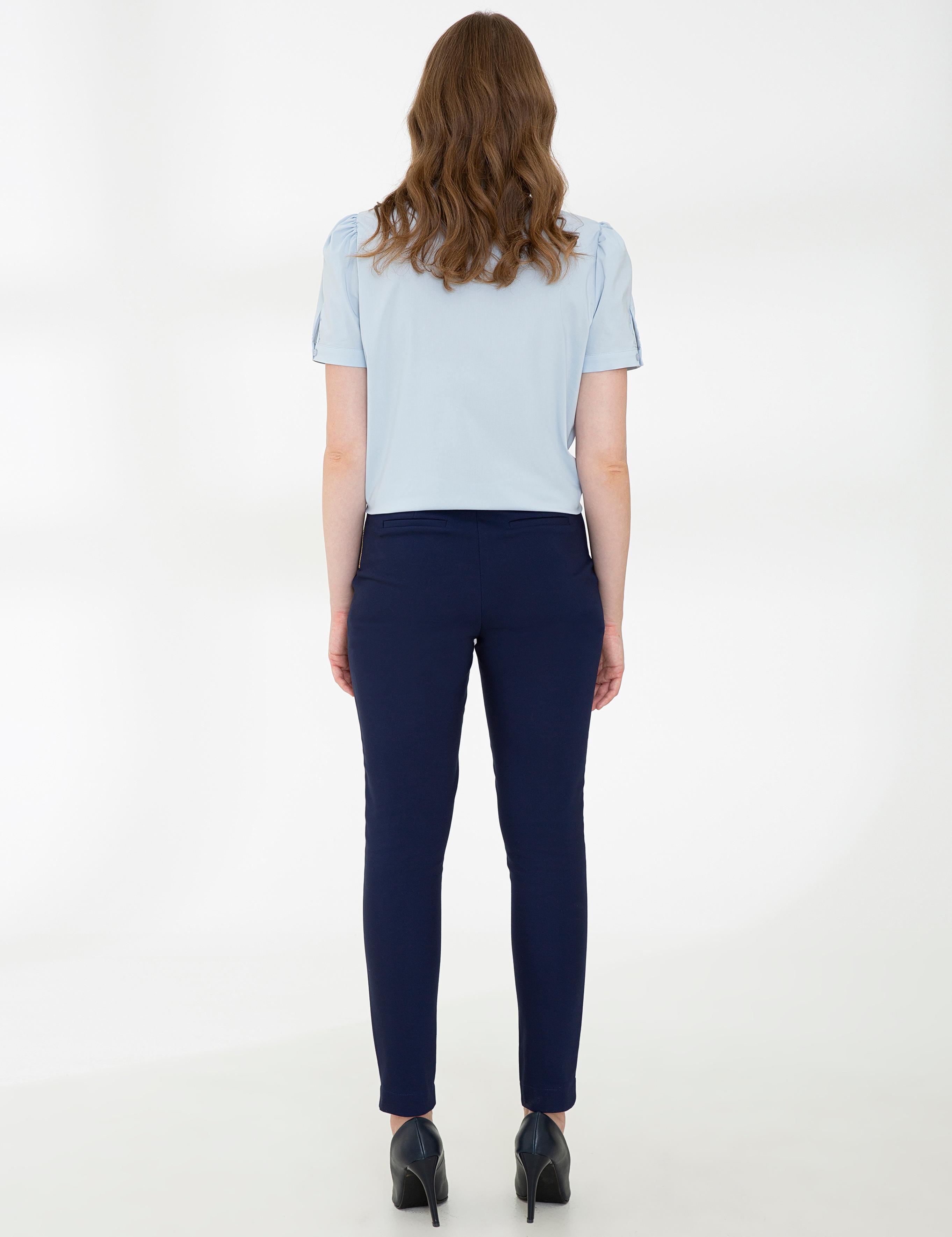 Lacivert Carrot Fit Kanvas Pantolon