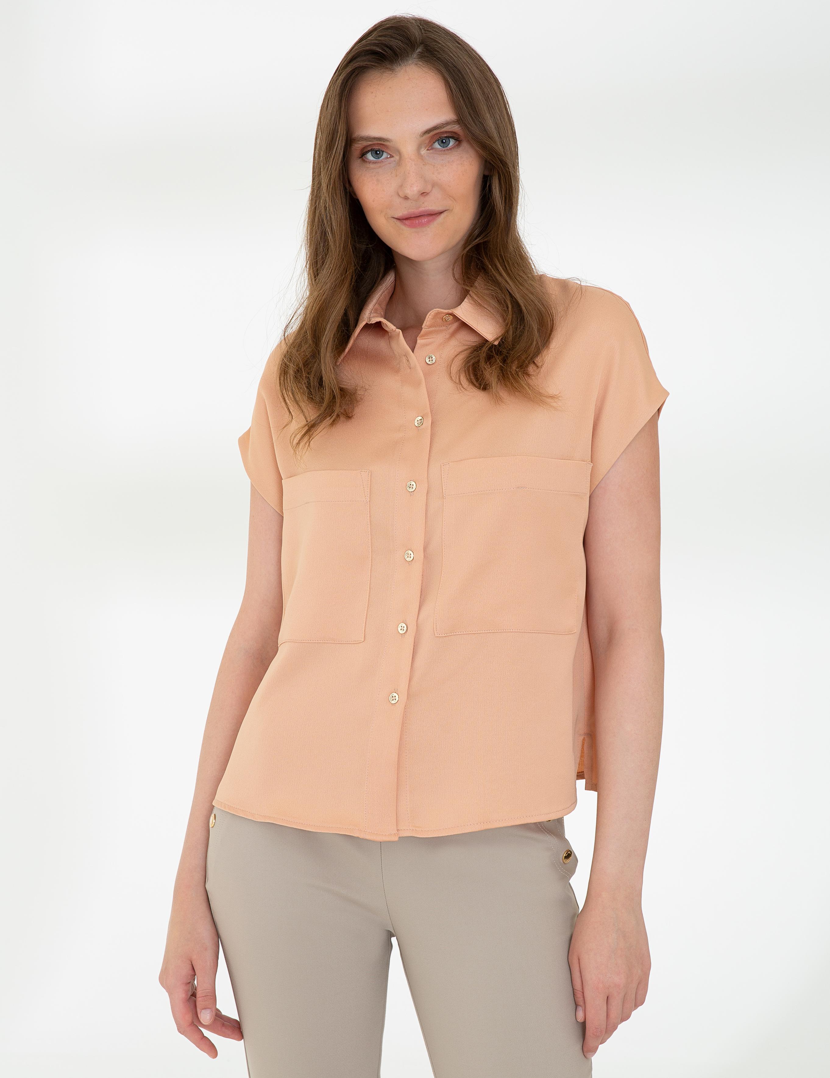 Turuncu Kısa Kollu Bluz