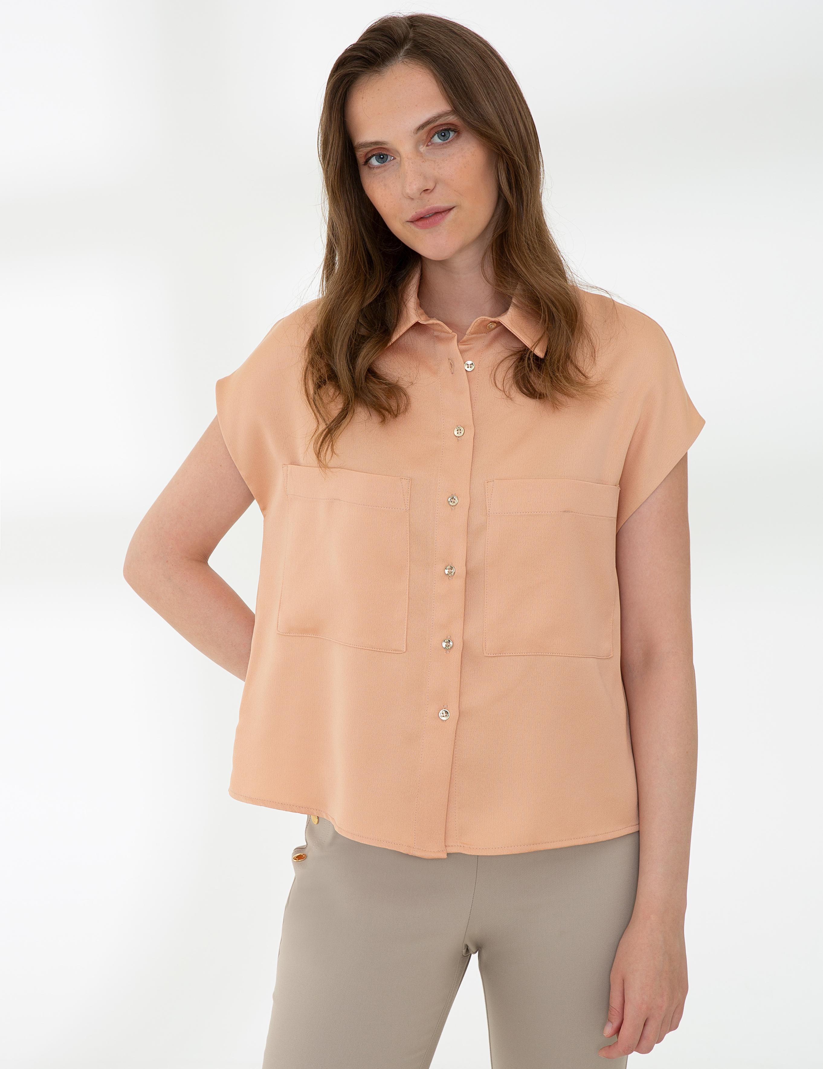 Turuncu Kısa Kollu Bluz