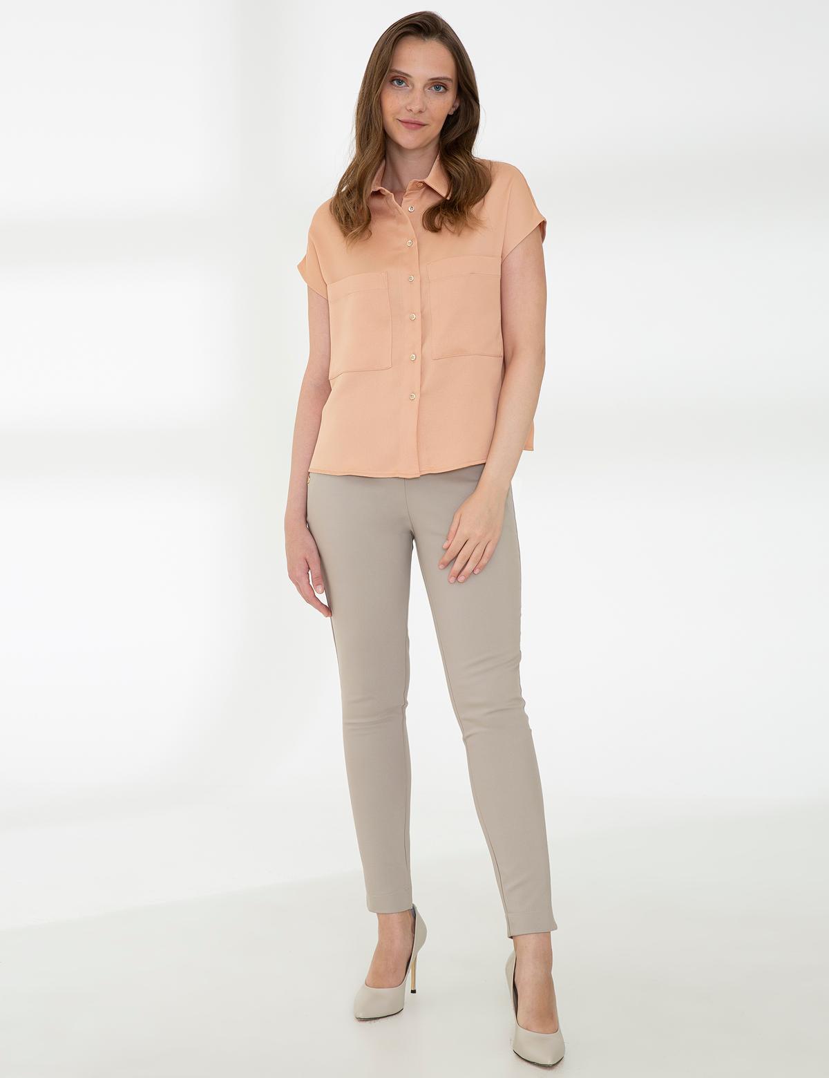 Turuncu Kısa Kollu Bluz - 50241656001