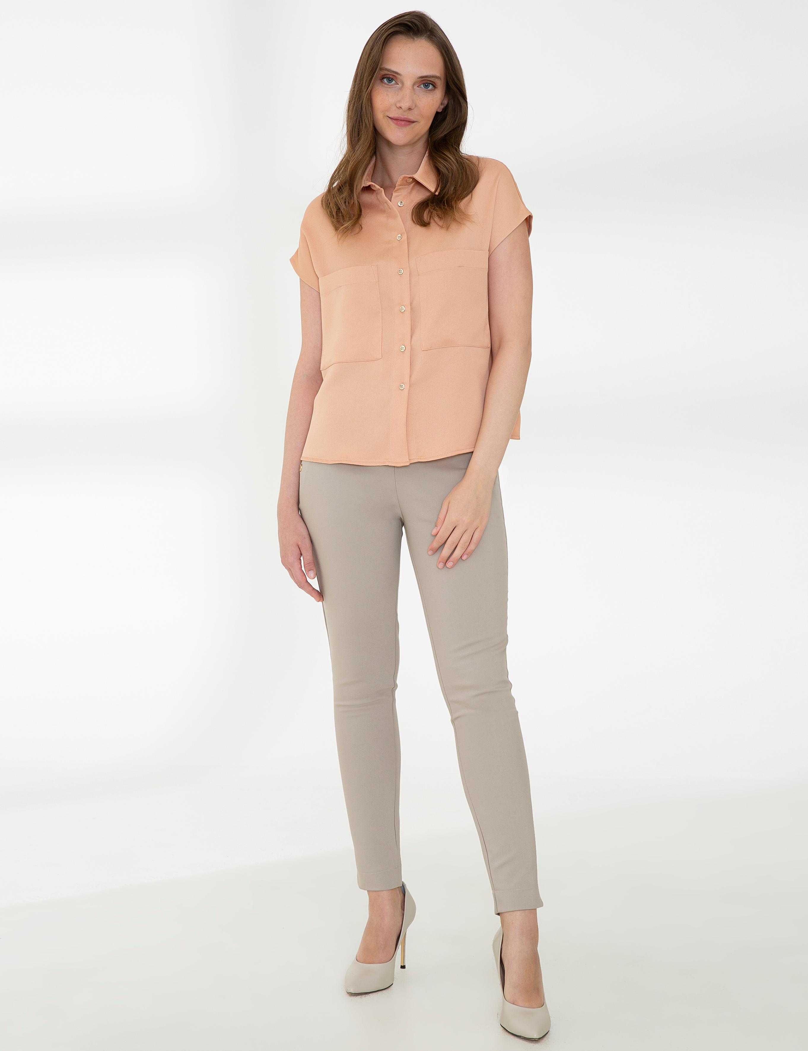 Turuncu Kısa Kollu Bluz