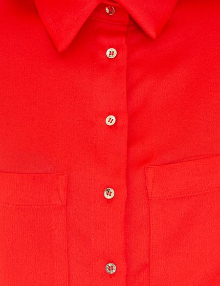 Nar Çiçeği Kısa Kollu Bluz - 50241656017