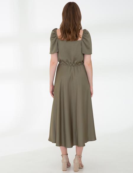 Haki Dokuma Elbise - 50241650002