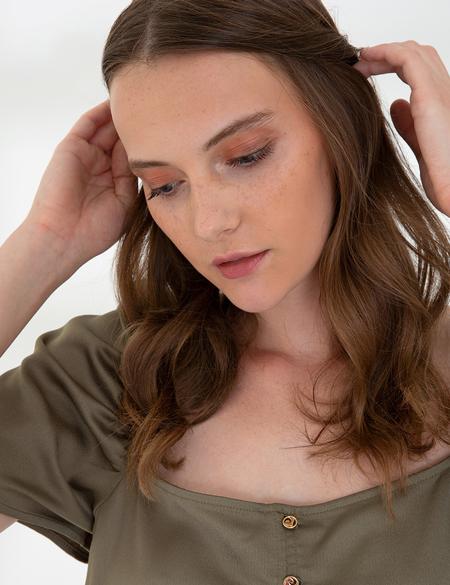 Haki Dokuma Elbise - 50241650002