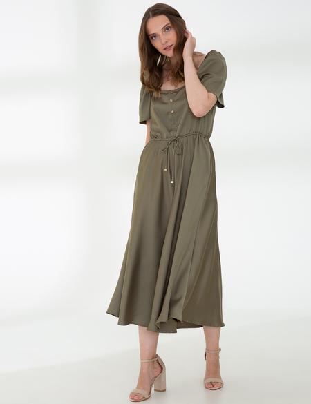 Haki Dokuma Elbise - 50241650002