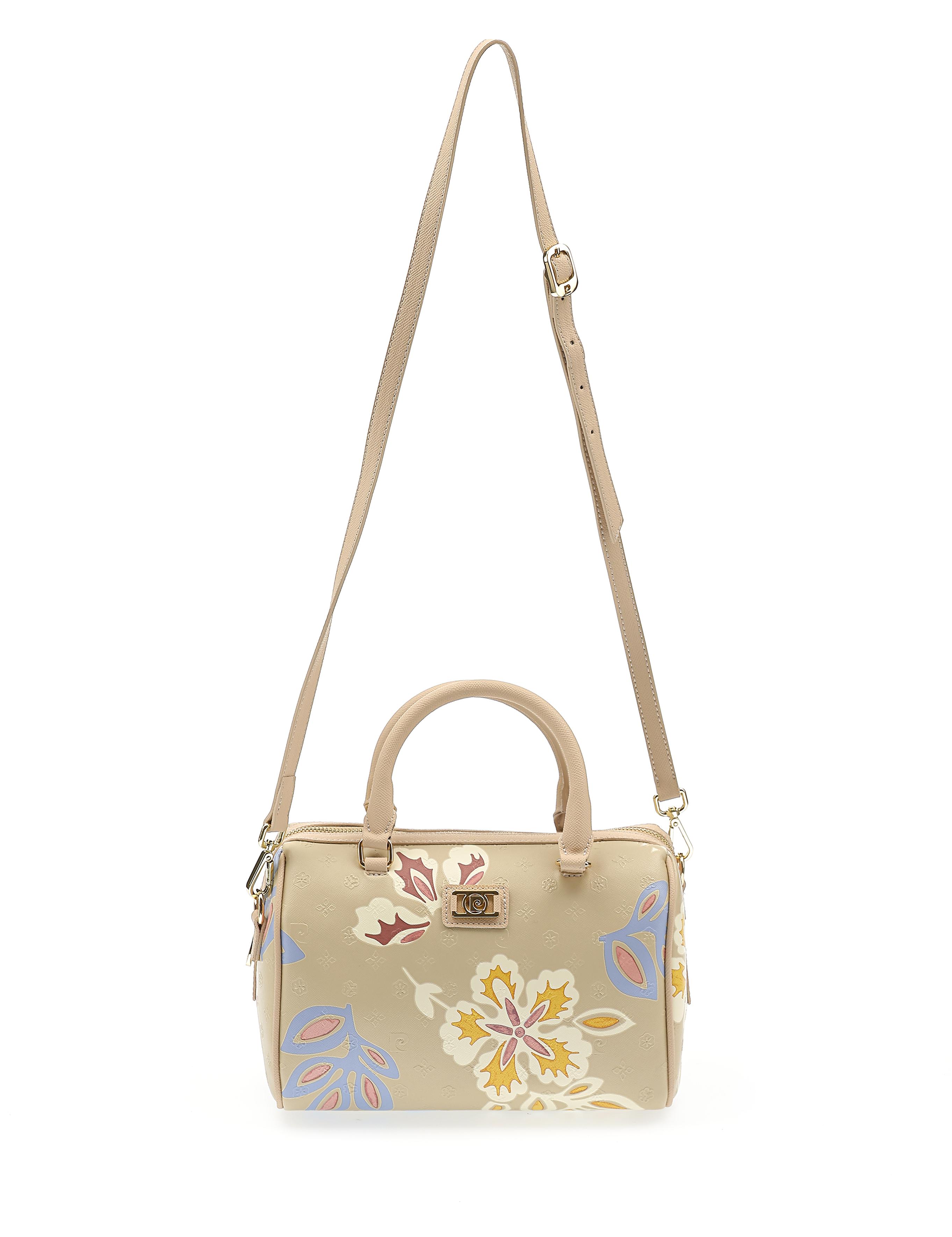 Vizon Çiçek Desenli Uzun Askılı Kol Çantası