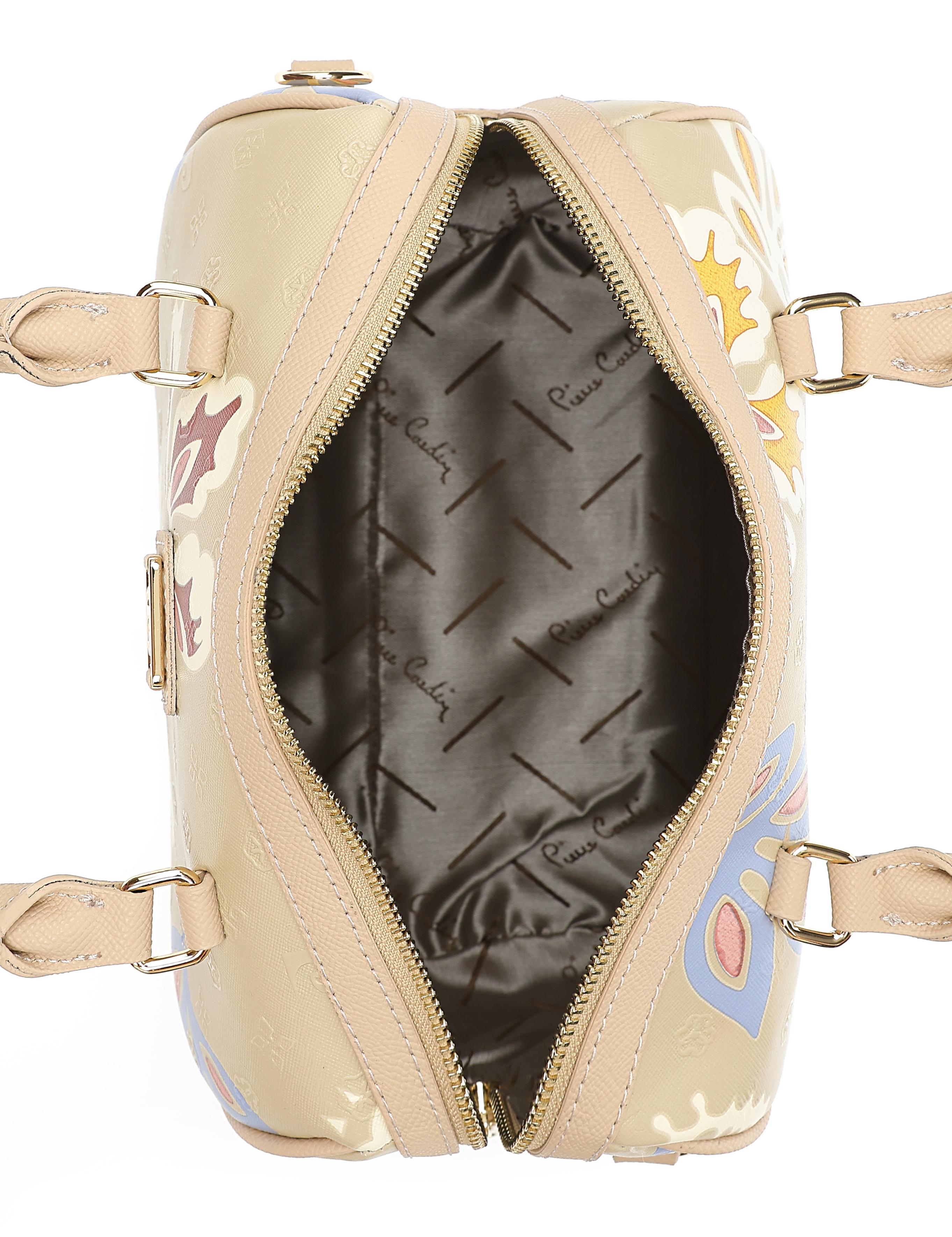 Vizon Çiçek Desenli Uzun Askılı Kol Çantası