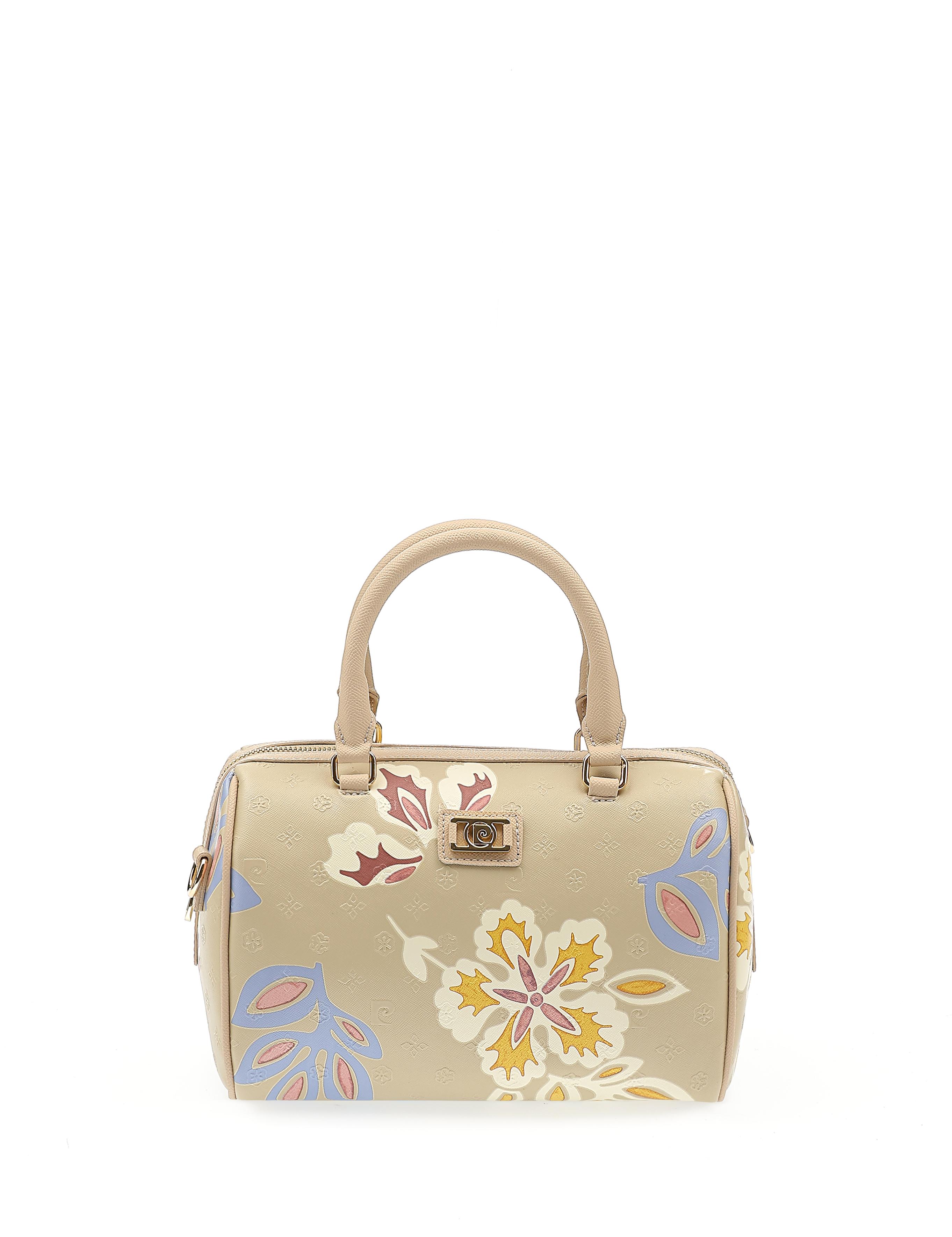 Vizon Çiçek Desenli Uzun Askılı Kol Çantası