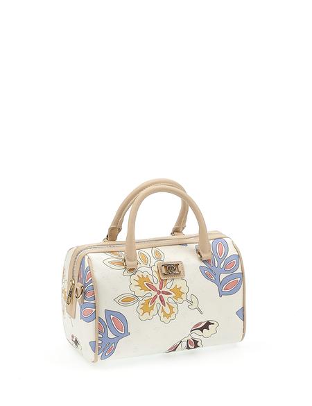 Beyaz Çiçek Desenli Uzun Askılı Kol Çantası - 50244551001