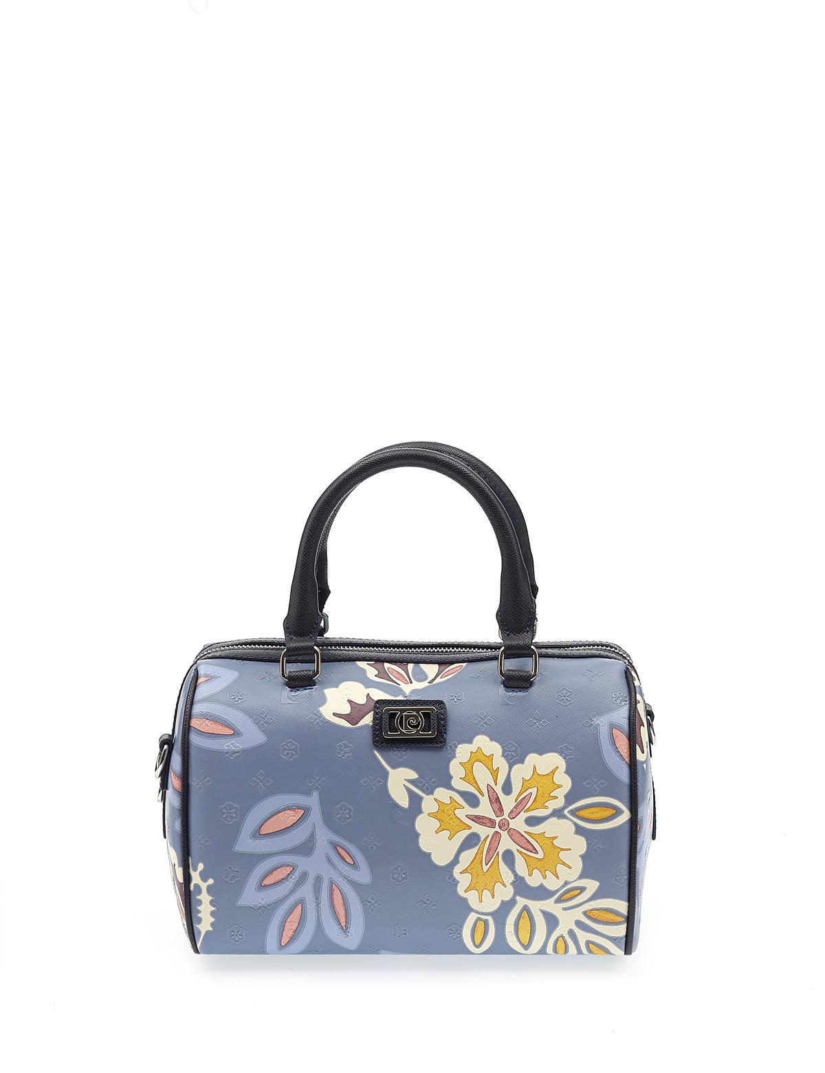 Mavi Çiçek Desenli Uzun Askılı Kol Çantası - 50244551003