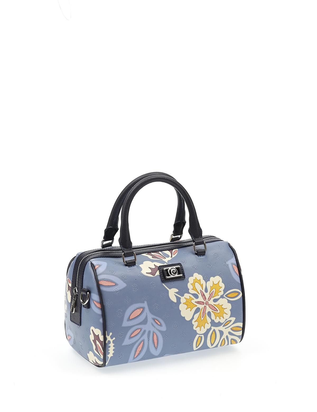 Mavi Çiçek Desenli Uzun Askılı Kol Çantası - 50244551003