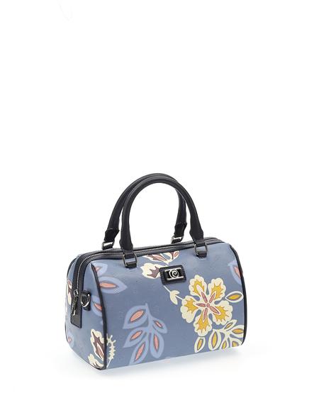 Mavi Çiçek Desenli Uzun Askılı Kol Çantası - 50244551003