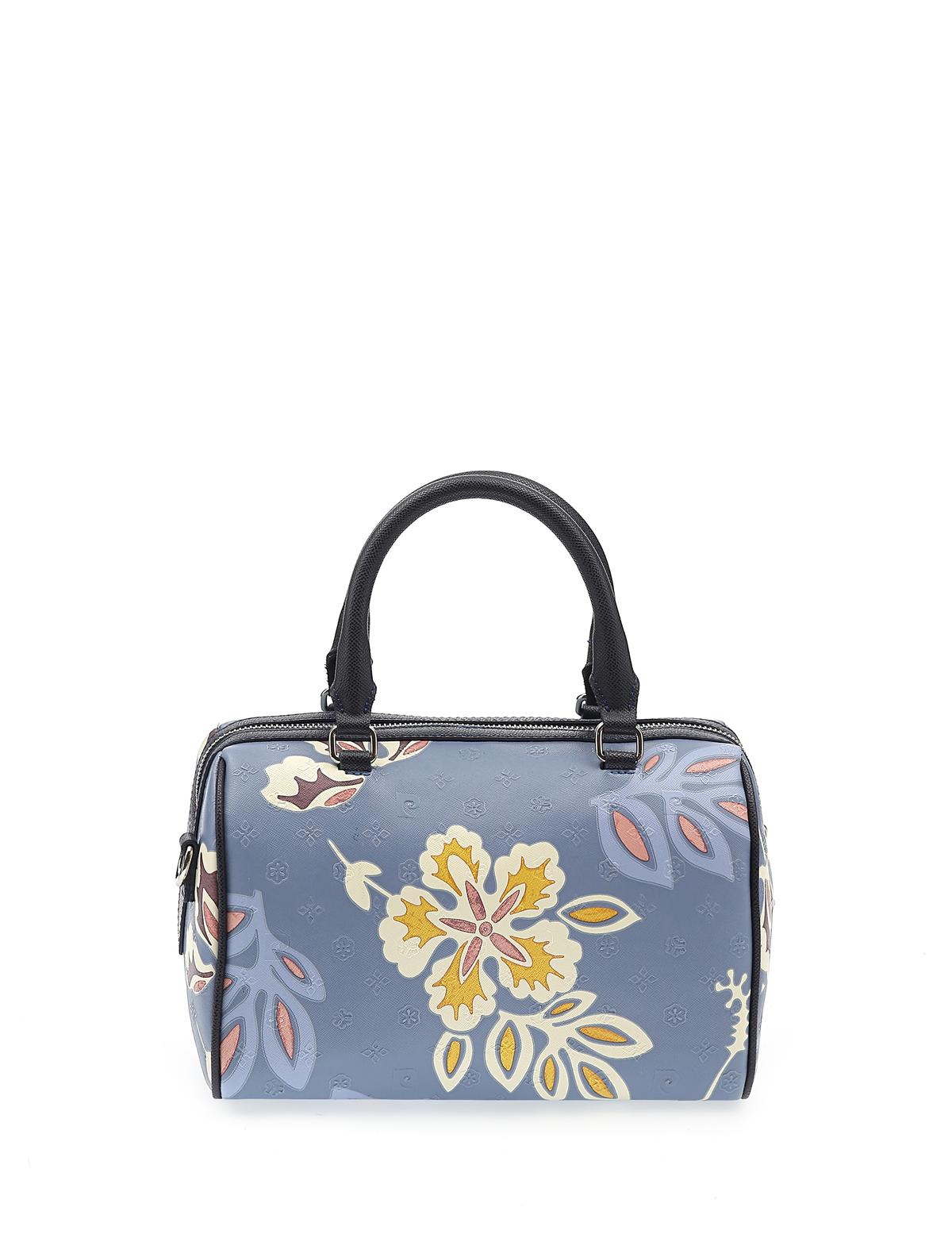 Mavi Çiçek Desenli Uzun Askılı Kol Çantası - 50244551003