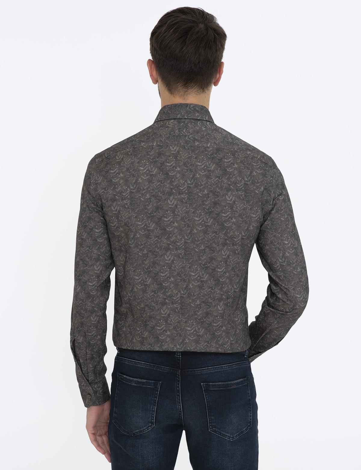 Haki Slim Fit Uzun Kollu Gömlek - 50228348016