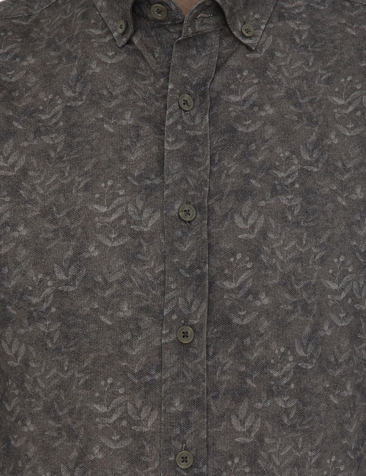 Haki Slim Fit Uzun Kollu Gömlek - 50228348016