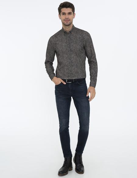 Haki Slim Fit Uzun Kollu Gömlek - 50228348016