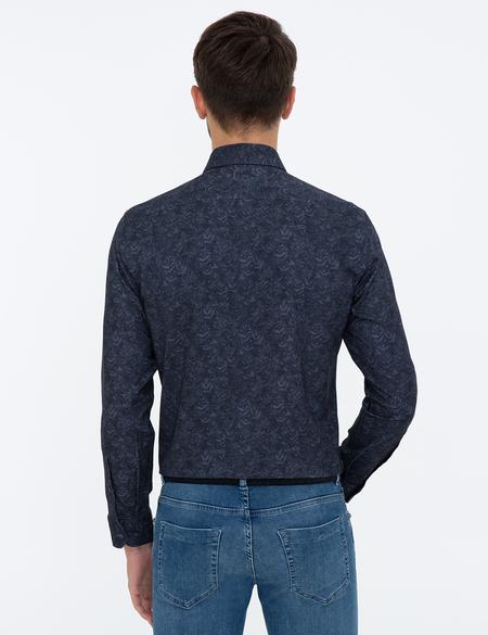 Lacivert Slim Fit Uzun Kollu Gömlek - 50228348024