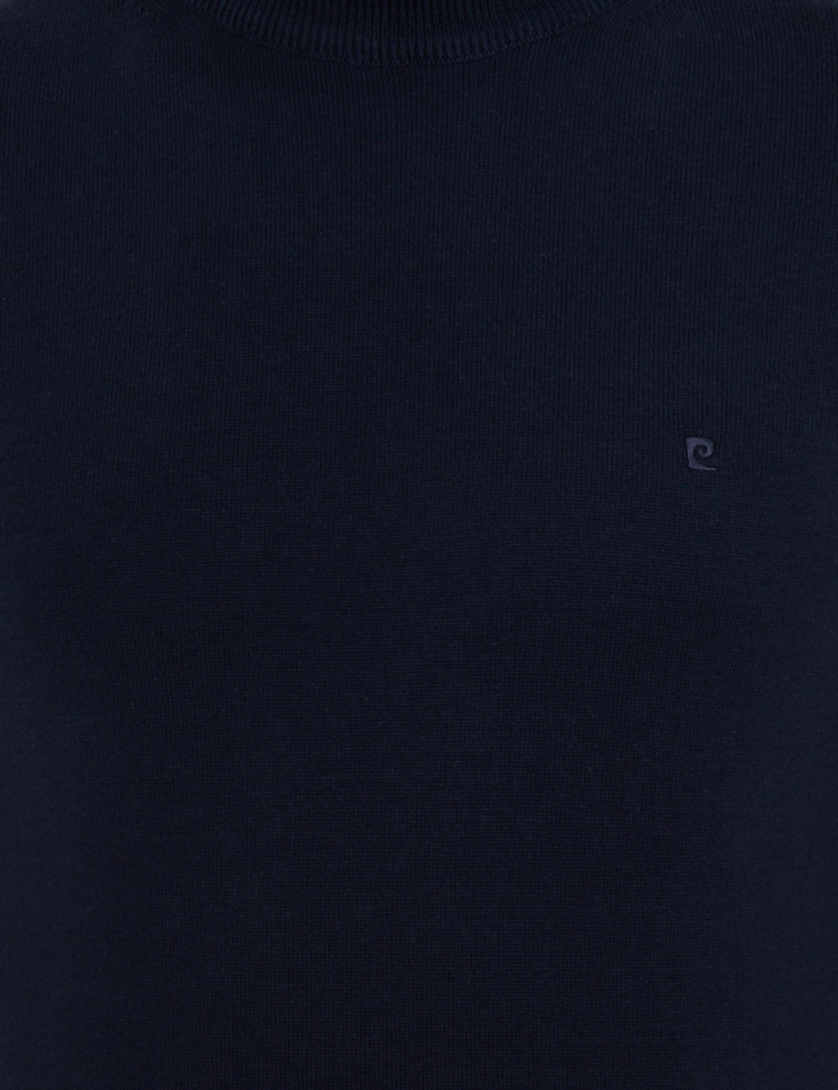 Lacivert Slim Fit Yarım Balıkçı Yaka Basic Triko Kazak