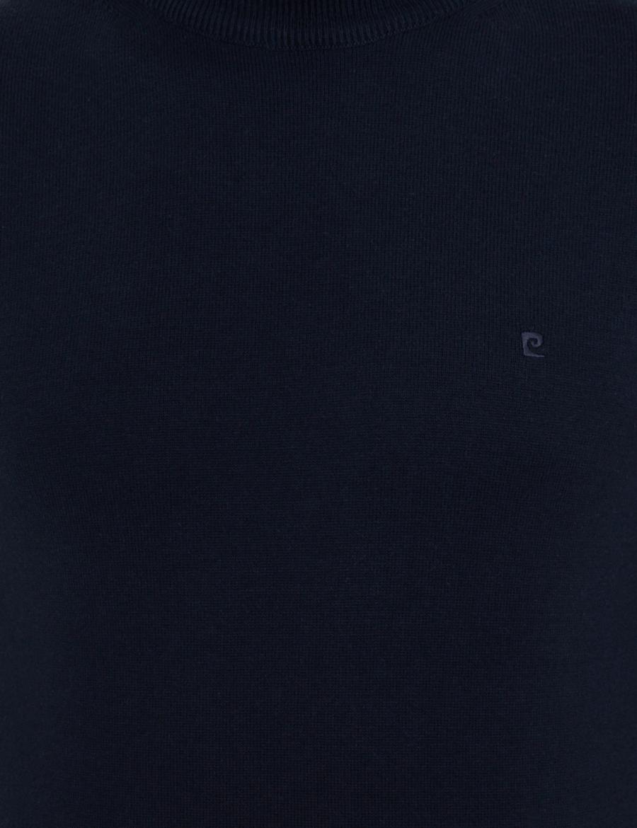 Lacivert Slim Fit Yarım Balıkçı Yaka Basic Triko Kazak