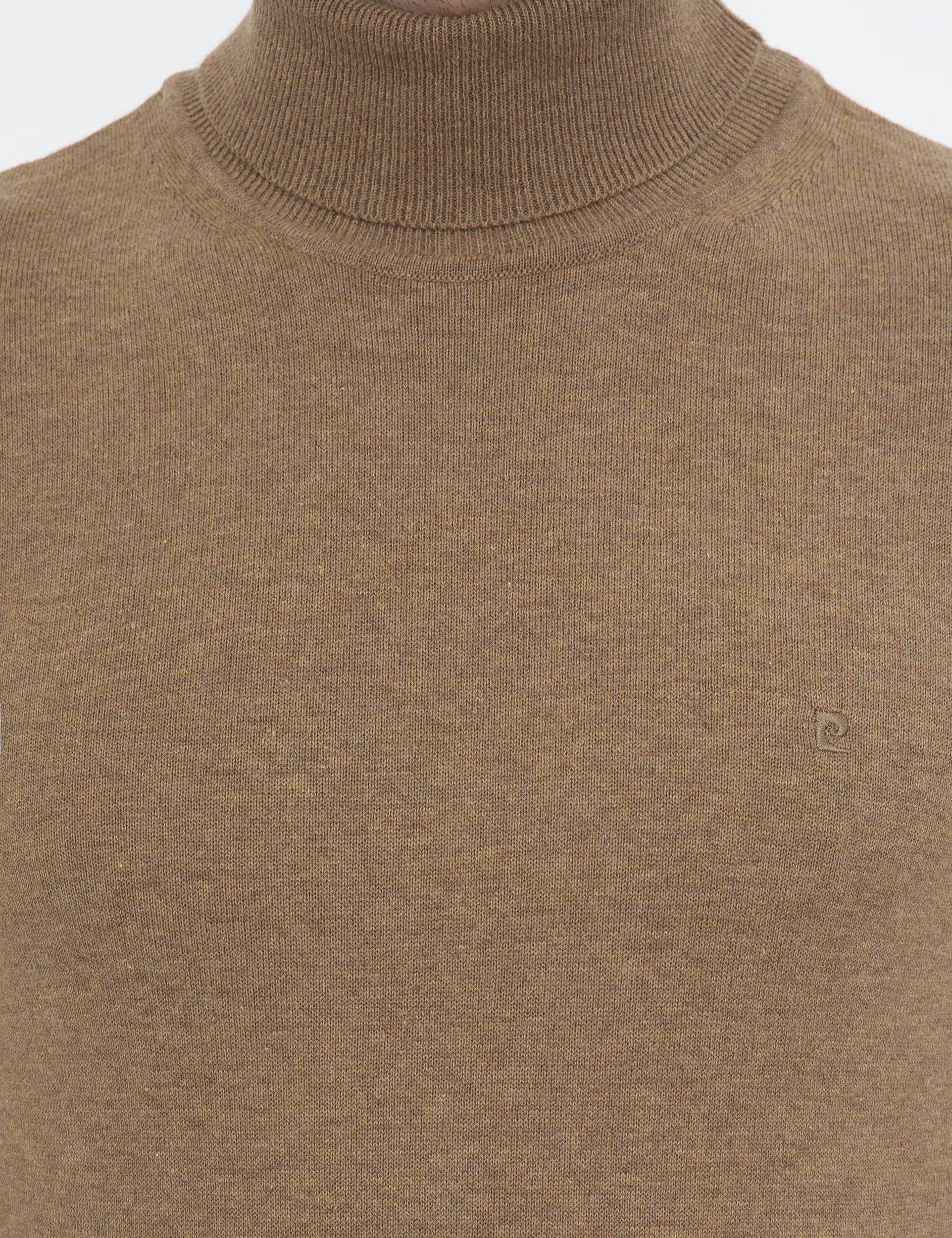 Camel Melanj Slim Fit Balıkçı Yaka Basic Triko Kazak