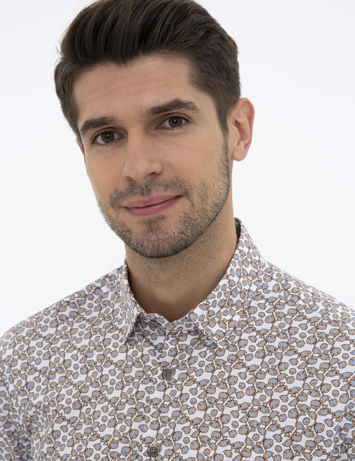 Kahverengi Slim Fit Uzun Kollu Gömlek - 50238716001