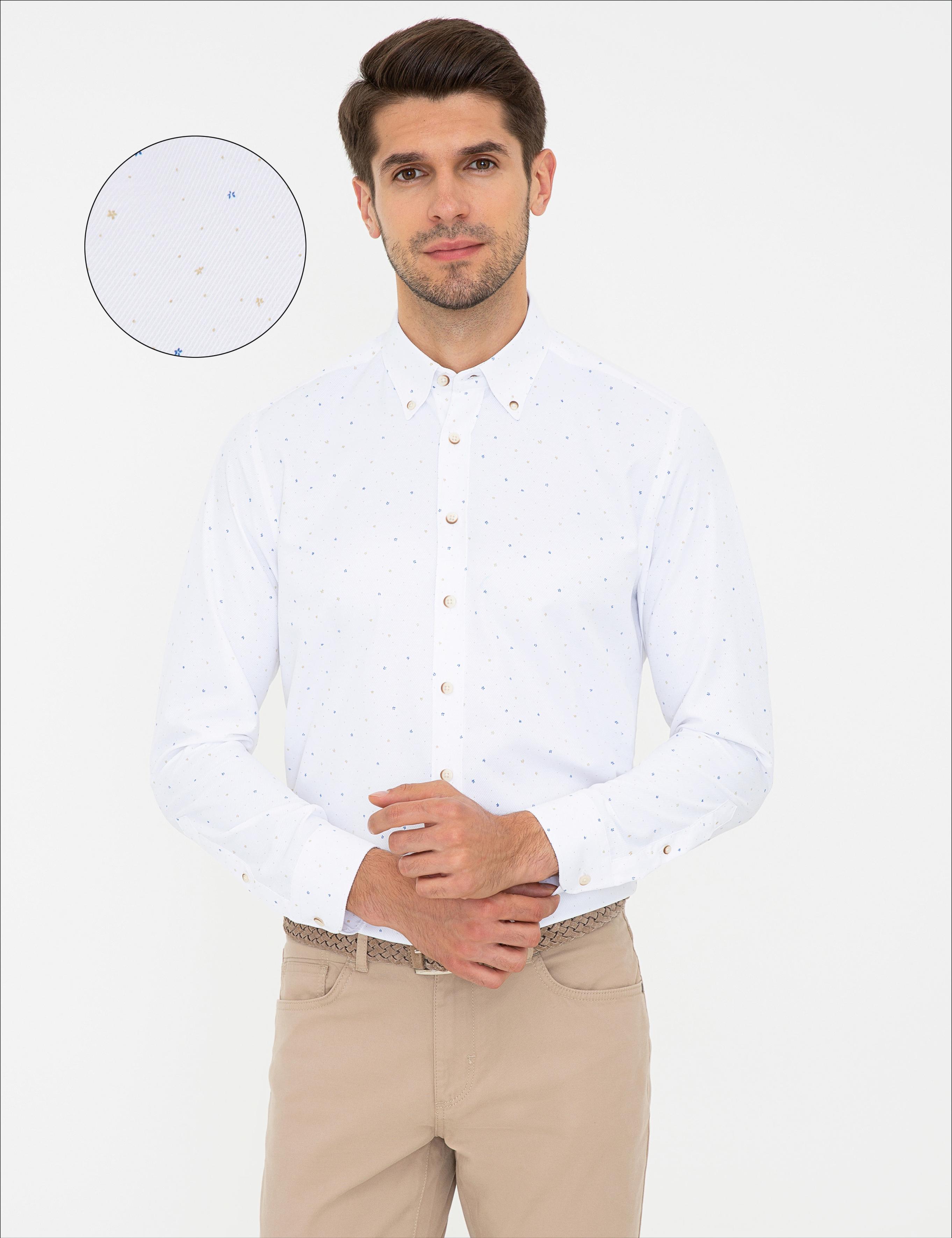 Beyaz Regular Fit Uzun Kollu Gömlek