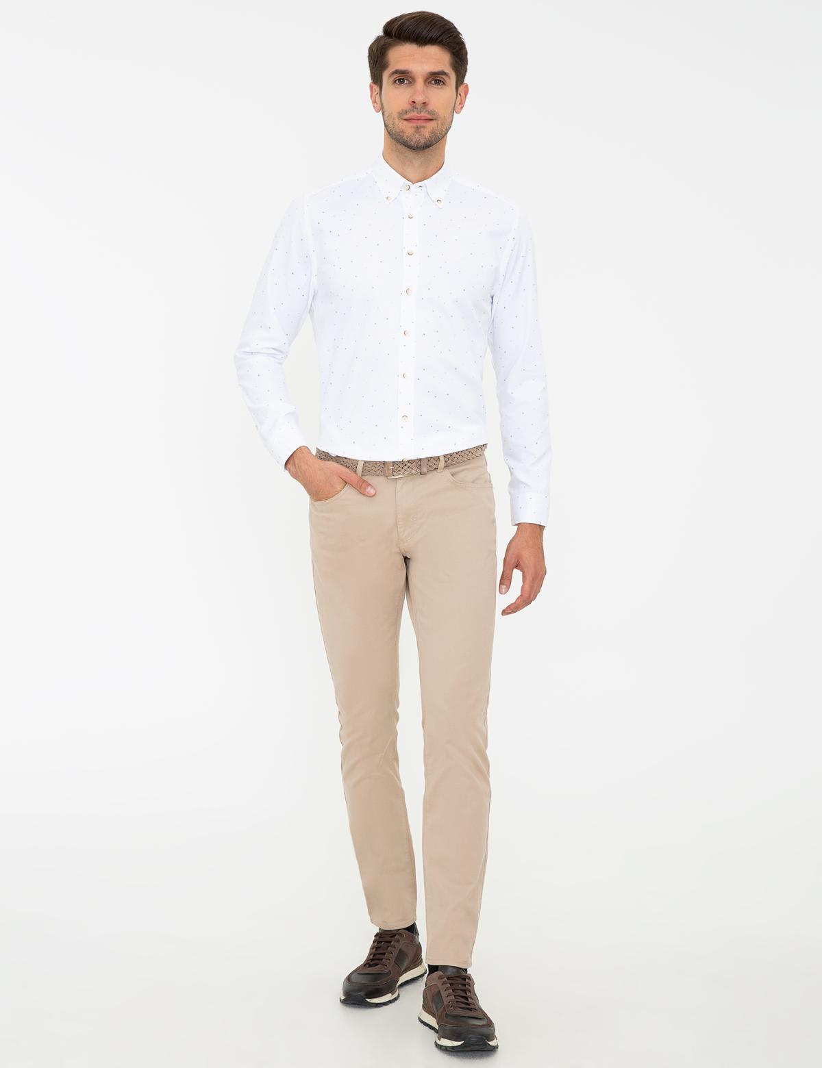 Beyaz Regular Fit Uzun Kollu Gömlek - 50238727009