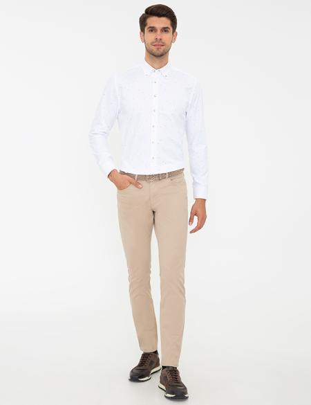 Beyaz Regular Fit Uzun Kollu Gömlek - 50238727009