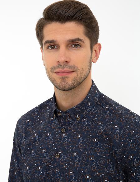 Lacivert Regular Fit Uzun Kollu Gömlek - 50238738001