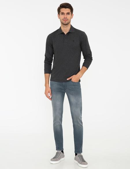 Antrasit Melanj Slim Fit Basic Sweatshirt - 50247253051